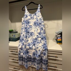 Talbots Blue and White Floral Maxi Dress